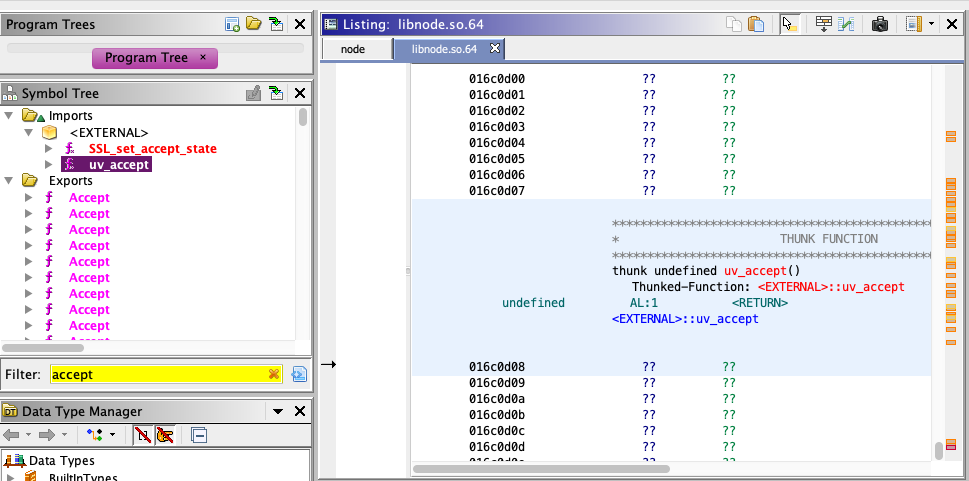 mirrord - use ghidra to find imports